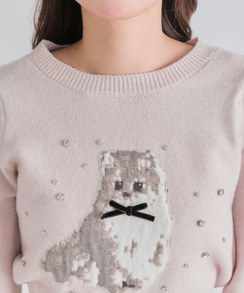 OLIVE des OLIVE（オリーブデオリーブ）の「かぶりものアニマルジャガードニット（ニット/セーター・レディース・ネイビー/トップグレー/オフホワイト/ピンク・FREE）」の22枚目の写真