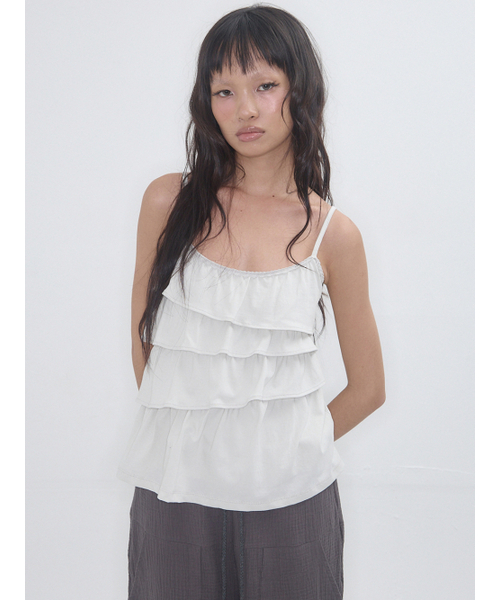 EXPIRED GIRL(エクスパイアードガール)の「Unbalanced Frill Cami Mist(Tシャツ/カットソー・レディース・その他・FREE)」の1枚目の写真