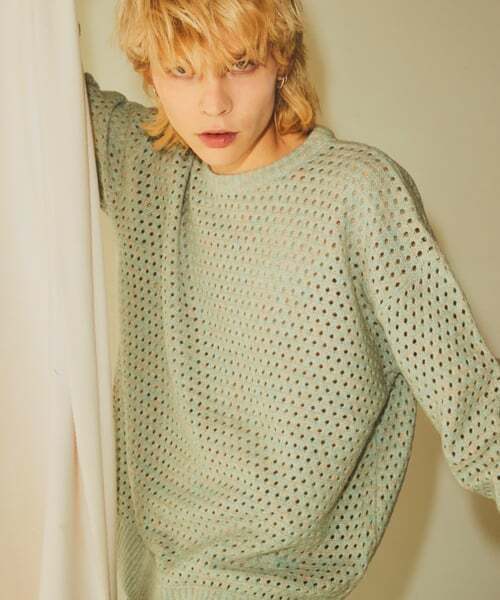 MISTERCHILD(ミスターチャイルド)の「パンチングニットブルーピンク(ニット/セーター・メンズ・その他・LARGE/MEDIUM)」の1枚目の写真