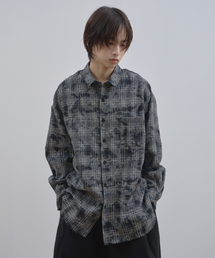 LAD EDITION（ラッドエディション）の「Gray Vintage Washed Overfit Check Shirt_Black（シャツ/ブラウス）」