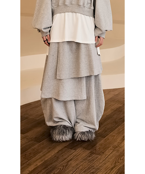 Sweat skirt pants Gray