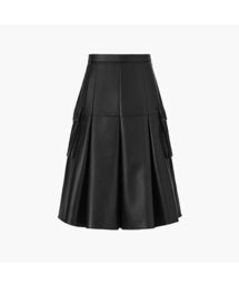 KUME（クメ）の「Vegan Leather Pleated Cargo Skirt, Black（スカート）」