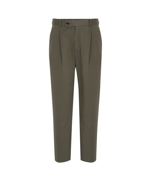 SOLEW(ソル)の「コットンテーパードツーピンタックパンツ_カーキ(その他パンツ・メンズ・その他・MEDIUM/LARGE/X-LARGE)」の1枚目の写真