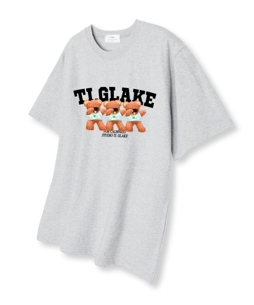 TI.GLAKE(ティーグレイク)の「スウェッグベア 半袖Tシャツ ライトグレー(Tシャツ/カットソー・レディース・その他・LARGE/X-LARGE/XX-LARGE)」の1枚目の写真