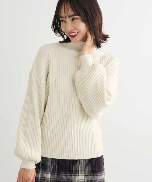GW限定値下げ【15,800円→14,800円】 ヒス　鍵編ニット　ボーダー セール】・swing by ボトルネックラメニット（ニット/セーター