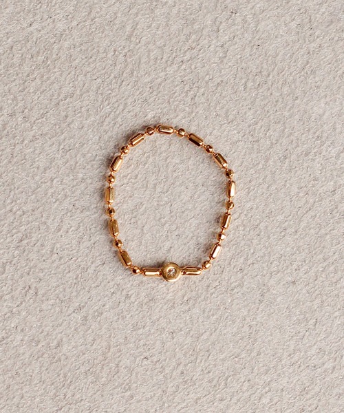 NOIR DE POUPEE（ノワールドプーペ）の「【WEB限定】K18vermeil ダイヤモンド ベゼルチェーンリング（リング・レディース・ゴールド・#3/#5/#7/#9/#11/#13/#15）」の5枚目の写真