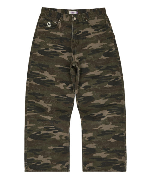 HOODHOOD（フッドフッド）の「HDチェーン刺繍デニムパンツカモ（デニムパンツ・レディース・その他・1/2/3/4）」の5枚目の写真