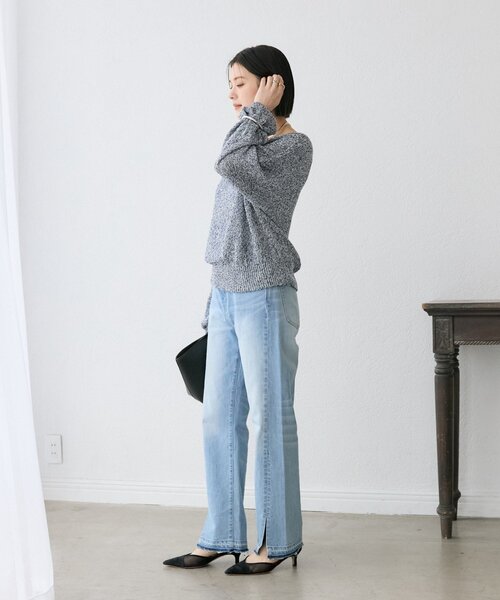 RIVE DROITE（リヴドロワ）の「【ワンショルやオフショルにも！】ペーパーMIXニット（ニット/セーター・レディース・ベージュ/イエロー/ブルー・FREE）」の17枚目の写真