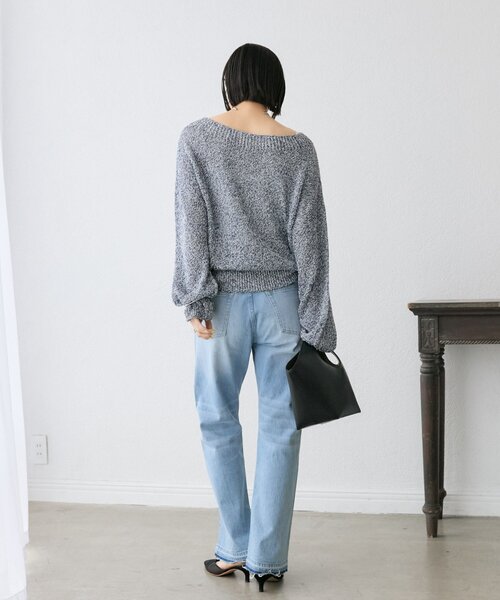 RIVE DROITE（リヴドロワ）の「【ワンショルやオフショルにも！】ペーパーMIXニット（ニット/セーター・レディース・ベージュ/イエロー/ブルー・FREE）」の16枚目の写真