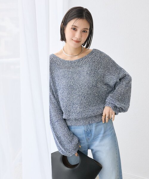 RIVE DROITE（リヴドロワ）の「【ワンショルやオフショルにも！】ペーパーMIXニット（ニット/セーター・レディース・ベージュ/イエロー/ブルー・FREE）」の14枚目の写真