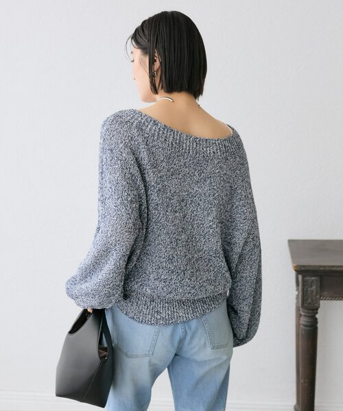 RIVE DROITE（リヴドロワ）の「【ワンショルやオフショルにも！】ペーパーMIXニット（ニット/セーター・レディース・ベージュ/イエロー/ブルー・FREE）」の12枚目の写真