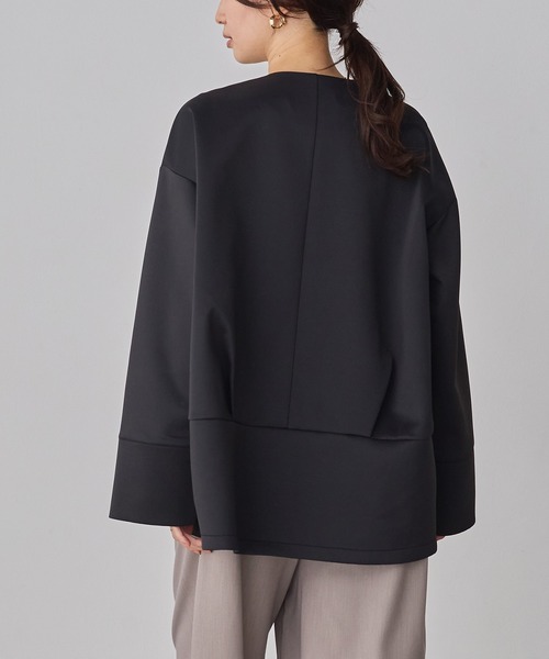 hunch（ハンチ）の「ダンボール ノーカラーコート（ノーカラーコート・レディース・ブラック/ライトベージュ/チャコール・FREE）」の5枚目の写真