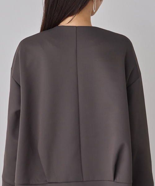 hunch（ハンチ）の「ダンボール ノーカラーコート（ノーカラーコート・レディース・ブラック/ライトベージュ/チャコール・FREE）」の15枚目の写真