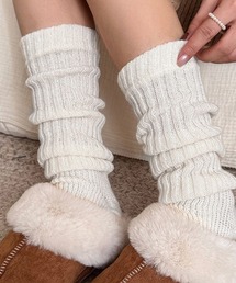 COCOMOMO（ココモモ）の「くしゅっとルーズ リブニットレッグウォーマー オープントゥ レッグウォーマー カバー つま先なし ソックス 靴下 ヨガ ピラティス（レッグウォーマー）」