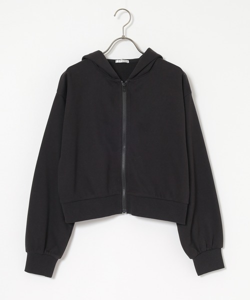 Honeys(ハニーズ)の「ショート丈ジップパーカー(パーカー・レディース・アイボリー系1/杢グレー/ブラック・SS/S/M/LL/L)」の18枚目の写真