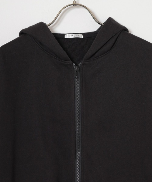 Honeys(ハニーズ)の「ショート丈ジップパーカー(パーカー・レディース・アイボリー系1/杢グレー/ブラック・SS/S/M/LL/L)」の19枚目の写真