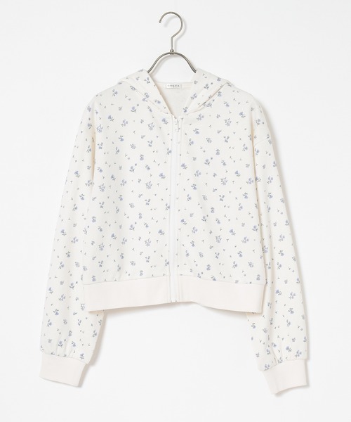 Honeys(ハニーズ)の「ショート丈ジップパーカー(パーカー・レディース・アイボリー系1/杢グレー/ブラック・SS/S/M/LL/L)」の22枚目の写真