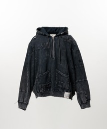 Bleached Repair Half Zip Hoodie