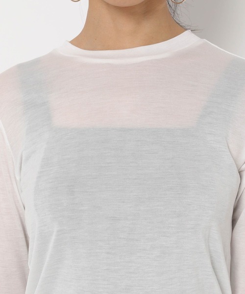 HEREIAM（ヘレイアム）の「【HEREIAM】ギャザースリーブシアープルオーバー（Tシャツ/カットソー・レディース・ブラック/ホワイト・FREE）」の16枚目の写真