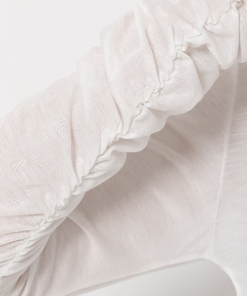 HEREIAM（ヘレイアム）の「【HEREIAM】ギャザースリーブシアープルオーバー（Tシャツ/カットソー・レディース・ブラック/ホワイト・FREE）」の19枚目の写真