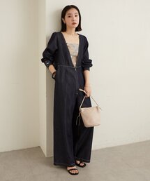 Omekashi | パフスリーブデニムオールインワン(サロペット/オーバーオール)