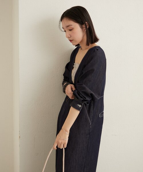 Omekashi（オメカシ）の「パフスリーブデニムオールインワン（サロペット/オーバーオール・レディース・ブルー/ネイビー・38/36）」の16枚目の写真