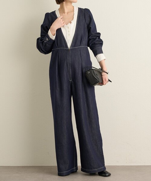 Omekashi（オメカシ）の「パフスリーブデニムオールインワン（サロペット/オーバーオール・レディース・ブルー/ネイビー・38/36）」の17枚目の写真