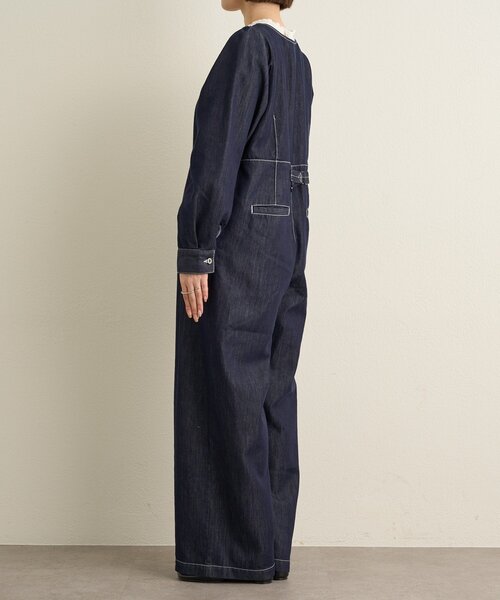 Omekashi（オメカシ）の「パフスリーブデニムオールインワン（サロペット/オーバーオール・レディース・ブルー/ネイビー・38/36）」の3枚目の写真