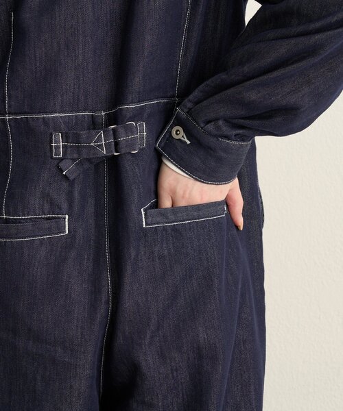 Omekashi（オメカシ）の「パフスリーブデニムオールインワン（サロペット/オーバーオール・レディース・ブルー/ネイビー・38/36）」の6枚目の写真