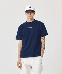 ONRIDPROJECT（オンリードプロジェクト）の「スモール刺繍ロゴTシャツ - ネイビー（Tシャツ/カットソー）」