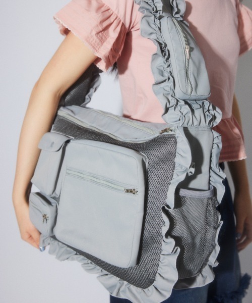Candy Stripper（キャンディストリッパー）の「FRILL FRILL MESH バッグ（ショルダーバッグ・レディース・グレー/ブラック・FREE）」の6枚目の写真