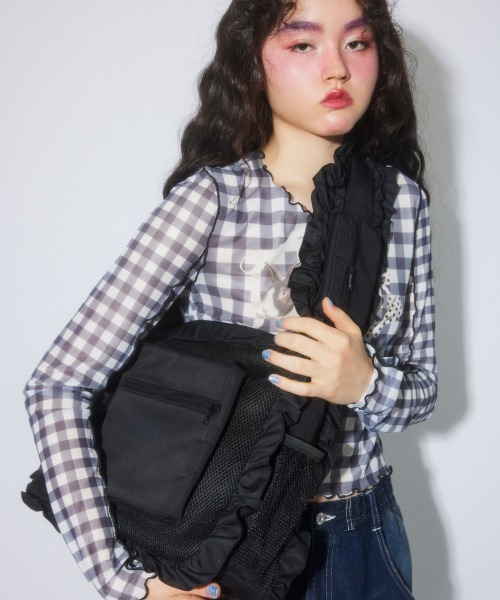 Candy Stripper（キャンディストリッパー）の「FRILL FRILL MESH バッグ（ショルダーバッグ・レディース・グレー/ブラック・FREE）」の8枚目の写真