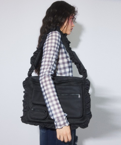 Candy Stripper（キャンディストリッパー）の「FRILL FRILL MESH バッグ（ショルダーバッグ・レディース・グレー/ブラック・FREE）」の11枚目の写真