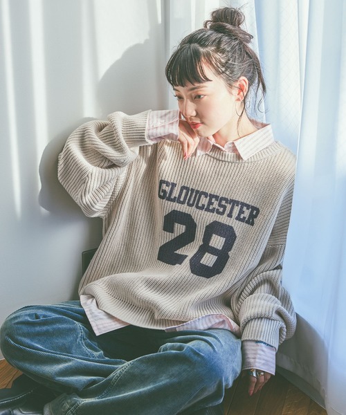 niko and...（ニコアンド）の「2WAYアソートプリントニット（ニット/セーター・レディース・アイボリー/グレー/ネイビー/ピンク・LARGE/MEDIUM）」の5枚目の写真