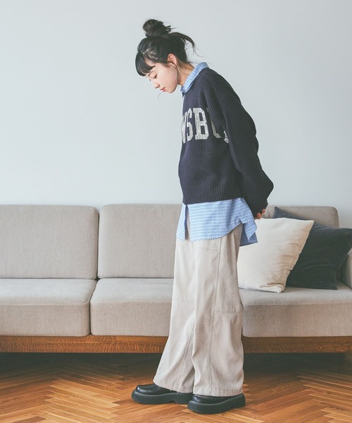 niko and...（ニコアンド）の「2WAYアソートプリントニット（ニット/セーター・レディース・アイボリー/グレー/ネイビー/ピンク・LARGE/MEDIUM）」の8枚目の写真