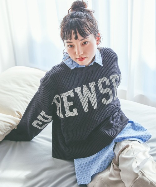 niko and...（ニコアンド）の「2WAYアソートプリントニット（ニット/セーター・レディース・アイボリー/グレー/ネイビー/ピンク・LARGE/MEDIUM）」の11枚目の写真