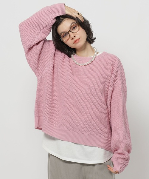 【PINK】ツイン 2WAY レイヤーニット ツイン 2WAY レイヤーニット