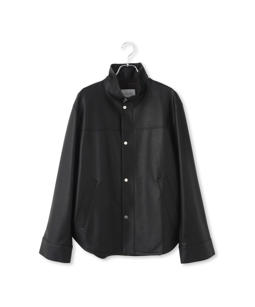 【ADAM ET ROPÉ FEMME】シンセティックレザースタンドネックブルゾ シンセティックレザースタンドネックブルゾン（ブルゾン）｜ADAM ET
