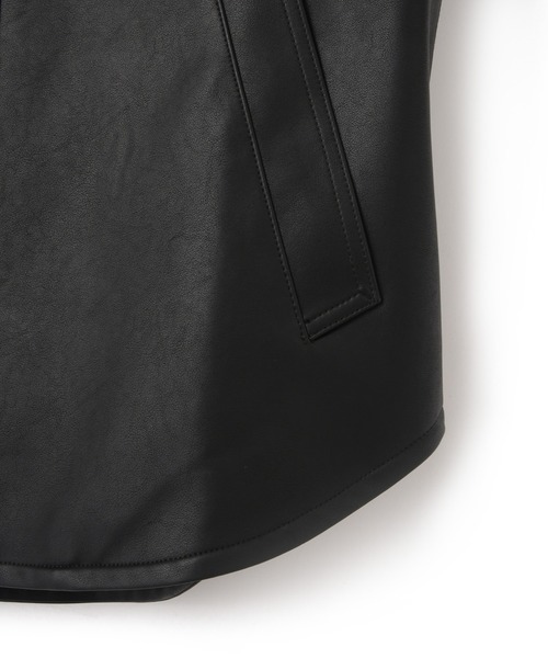 ADAM ET ROPE'（アダムエロペ）の「シンセティックレザースタンドネックブルゾン（ブルゾン・レディース・ブラック/キナリ・FREE）」の8枚目の写真