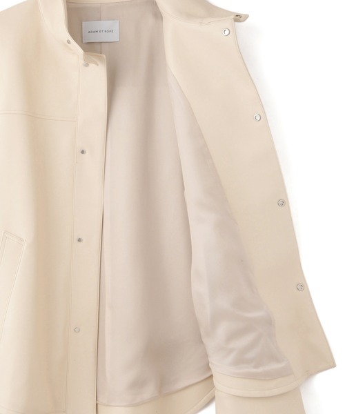 ADAM ET ROPE'（アダムエロペ）の「シンセティックレザースタンドネックブルゾン（ブルゾン・レディース・ブラック/キナリ・FREE）」の14枚目の写真