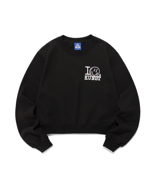 I SMILEY KUNST SWEATSHIRTS_BLACK(IK2FSMM443A)