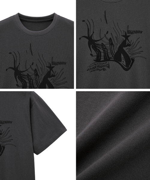 Big Unionの「BUスターフィッシュグラフィックTシャツ(グレー)(Tシャツ/カットソー・メンズ・その他・S/M/L)」の4枚目の写真