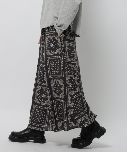 niko and...（ニコアンド）の「プリントパネルスカート（スカート・レディース・ライトベージュ/ネイビー/チャコール・FREE）」の6枚目の写真