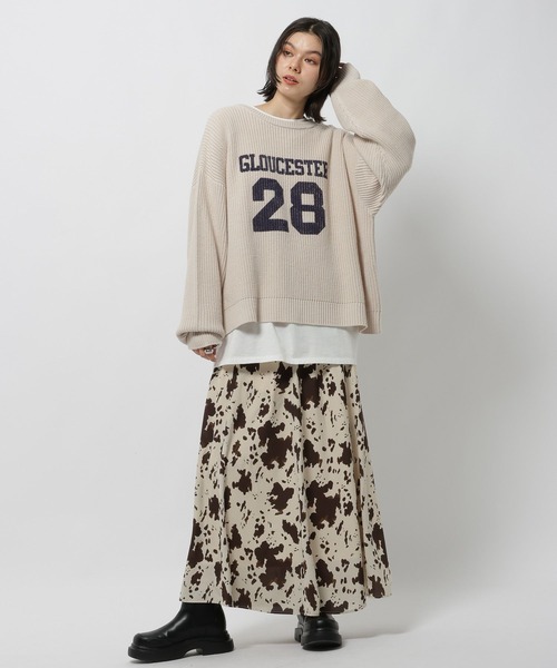 niko and...（ニコアンド）の「プリントパネルスカート（スカート・レディース・ライトベージュ/ネイビー/チャコール・FREE）」の7枚目の写真