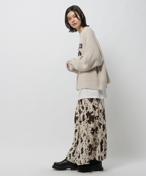 niko and...（ニコアンド）の「プリントパネルスカート（スカート・レディース・ライトベージュ/ネイビー/チャコール・FREE）」の8枚目の写真