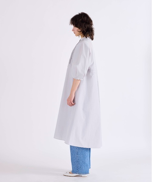 Marilyn Moon(マリリンムーン)の「pin tuck lace flare one-piece(シャツワンピース・レディース・グレー/ネイビー/ミント/ホワイト・FREE)」の8枚目の写真