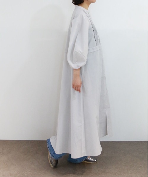 Marilyn Moon(マリリンムーン)の「pin tuck lace flare one-piece(シャツワンピース・レディース・グレー/ネイビー/ミント/ホワイト・FREE)」の12枚目の写真