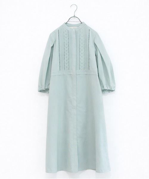 Marilyn Moon(マリリンムーン)の「pin tuck lace flare one-piece(シャツワンピース・レディース・グレー/ネイビー/ミント/ホワイト・FREE)」の15枚目の写真