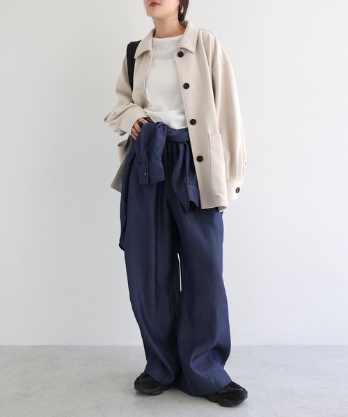 andme(アンドミー)の「テンセルデニムイージーワイドパンツ(デニムパンツ・レディース・ケミカルウォッシュ/インディゴブルー・L/M)」の6枚目の写真
