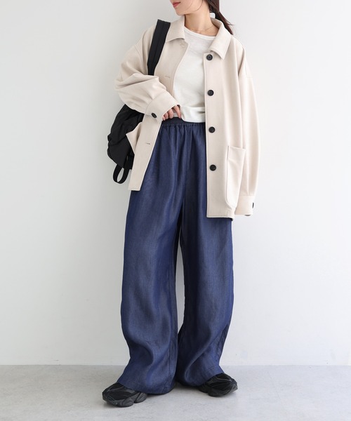 andme(アンドミー)の「テンセルデニムイージーワイドパンツ(デニムパンツ・レディース・ケミカルウォッシュ/インディゴブルー・L/M)」の11枚目の写真